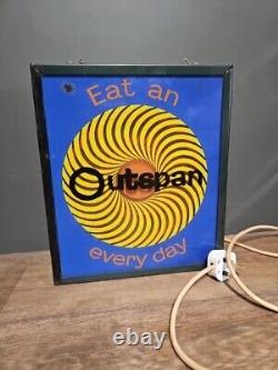 Vintage Rare Metal Light Up Sign'Eat An Outspan Every Day