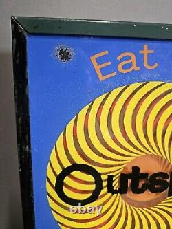 Vintage Rare Metal Light Up Sign'Eat An Outspan Every Day