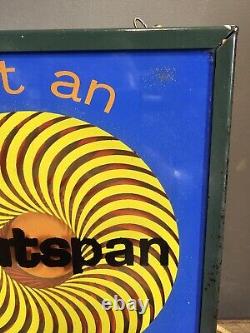 Vintage Rare Metal Light Up Sign'Eat An Outspan Every Day