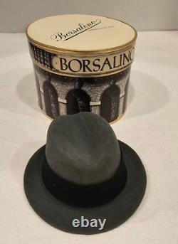 Vintage Rare Miniature Borsalino Salesman Sample Hat Box With Miniature Hat Nice