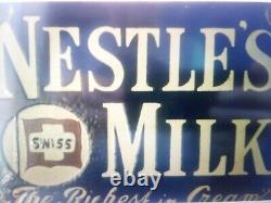 Vintage Rare Nestle's Swiss Milk The Richest In Cream Enamel Sign