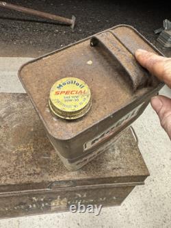 Vintage Rare Old Mobil Gallon Can Automobilia Oil Tin