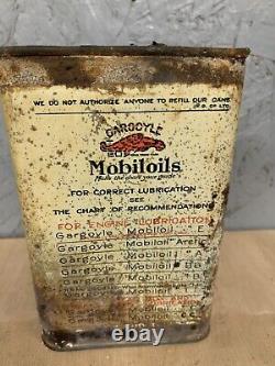 Vintage Rare Old Mobiloil oil can tin automobilia