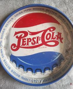Vintage Rare Original 13 Metal Pepsi Advertising Tray Bigger Better DRINK PEPSI