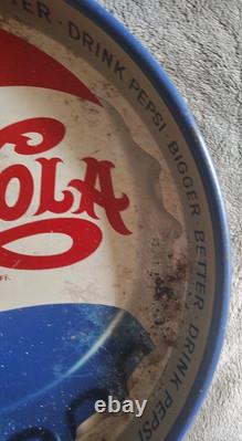 Vintage Rare Original 13 Metal Pepsi Advertising Tray Bigger Better DRINK PEPSI
