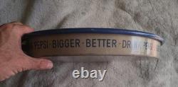 Vintage Rare Original 13 Metal Pepsi Advertising Tray Bigger Better DRINK PEPSI