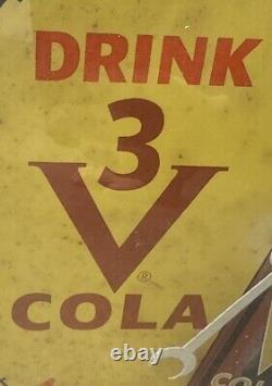 Vintage Rare Original 1960 PAM 3-V COLA advertising thermometer Soda Pop Sign