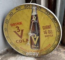 Vintage Rare Original 1960 PAM 3-V COLA advertising thermometer Soda Pop Sign