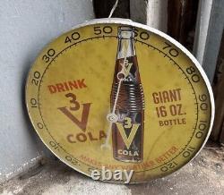 Vintage Rare Original 1960 PAM 3-V COLA advertising thermometer Soda Pop Sign