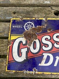 Vintage& Rare Original GOSSAGE'S DRY SOAP Enamel Sign Advertising Sign 23 x 12