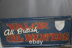 Vintage Rare Original Wooden Sign. Valor All British Oil Heaters Sign
