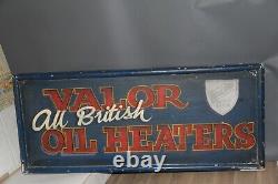 Vintage Rare Original Wooden Sign. Valor All British Oil Heaters Sign