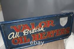 Vintage Rare Original Wooden Sign. Valor All British Oil Heaters Sign
