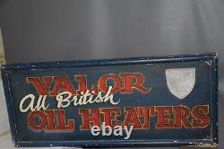 Vintage Rare Original Wooden Sign. Valor All British Oil Heaters Sign