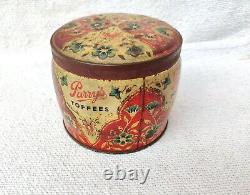 Vintage Rare Parrys Confectionery Mixed Coffee Toffee Advertising Tin Jar TB1306