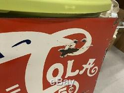 Vintage Rare Pepsi-Cola Porcelain 5 Cent Sign GAS OIL COLA Single Dot 32 x 16