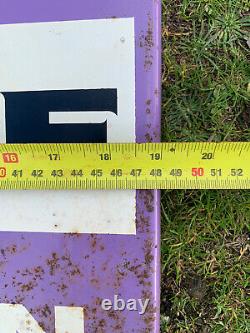 Vintage Rare Purple Crown Enamel Sign Advertising Petrol Oil Old Double Sided