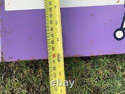 Vintage Rare Purple Crown Enamel Sign Advertising Petrol Oil Old Double Sided