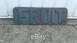 Vintage Rare Railway Fruit Wagons Cast Iron Sign (not Enamel) Original/heavy