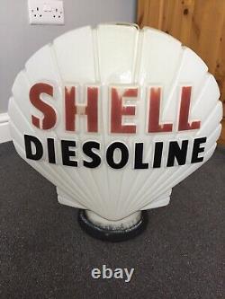 Vintage Rare Shell Diesoline Petrol Pump Globe Original