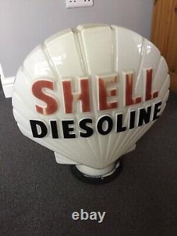 Vintage Rare Shell Diesoline Petrol Pump Globe Original