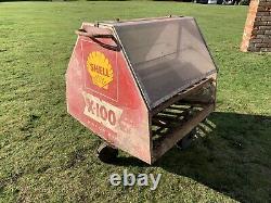 Vintage Rare Shell X100 Oil Can Bottle Display Petrol Pump Rack Trolley