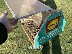 Vintage Rare Shell X100 Oil Can Bottle Display Petrol Pump Rack Trolley