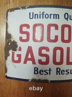 Vintage Rare Socony Gasoline Visible Pump Plate 11 x 7.5