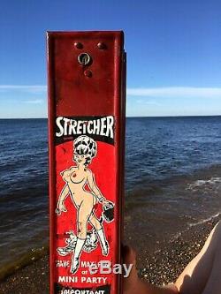 Vintage Rare Strecher Working Condom vending Machine with nude lady label sign