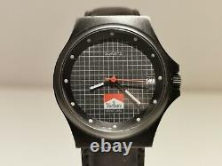 Vintage Rare Swiss Black Advertising Of Cigarettes Marlboromen's Quartz Watch