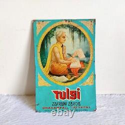 Vintage Rare Tulsi Zafrani Zarda Tobacco Poet Tulsidas Print Tin Sign Board TS30