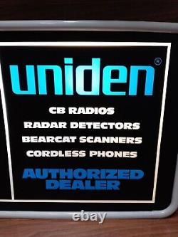 Vintage Rare Uniden Authorized Dealer Advertising Lighted Clock Sign 24×13×4