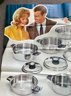 Vintage Rare VOLLRATH Stainless Steel Vinyl Advertising Poster 44 x 34