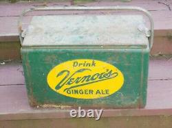 Vintage Rare Vernors Ginger Ale Cooler Double Sided Sign
