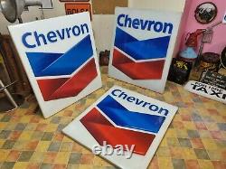 Vintage Reclaimed American Large Chevron Plastic Petrol Station Sign Cool Rare