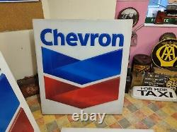 Vintage Reclaimed American Large Chevron Plastic Petrol Station Sign Cool Rare