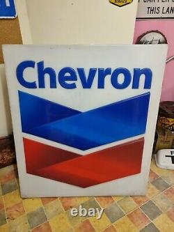 Vintage Reclaimed American Large Chevron Plastic Petrol Station Sign Cool Rare