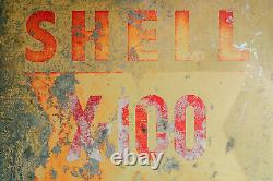 Vintage Retro Shell X-100 Motor Oil Automotive Advertising Sign Collectible Rare