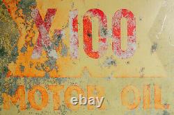 Vintage Retro Shell X-100 Motor Oil Automotive Advertising Sign Collectible Rare