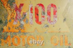 Vintage Retro Shell X-100 Motor Oil Automotive Advertising Sign Collectible Rare