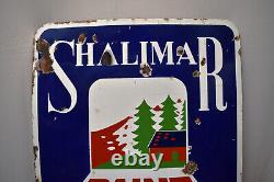 Vintage Shalimar Paint Porcelain Enamel Advertising Sign 24x24 Inches Rare Colle