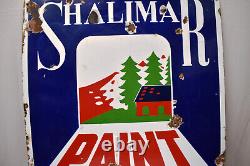 Vintage Shalimar Paint Porcelain Enamel Advertising Sign 24x24 Inches Rare Colle