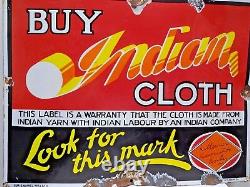 Vintage Sign Porcelain Enamel Old Indian Cloth Advertisement Collectibles Rare