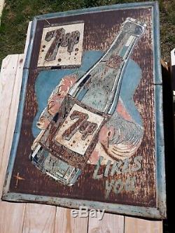 Vintage Soda pop 7up metal sign rare original coca cola pepsi gas oil crush