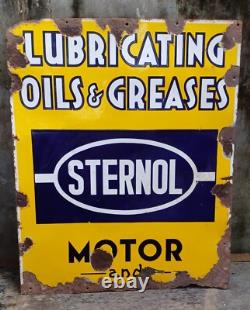 Vintage Sternol Lubricants Metal Sign Board Rare Original Garage Advertising