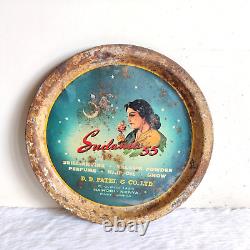 Vintage Sudania 55 Perfume Talc Advertising Tin Tray Kenya East Africa Rare TR61