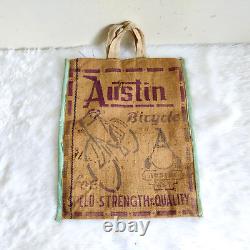 Vintage The Austin Bicycle Advertising Jute Bag Automobile Collectible Rare CL87