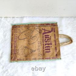 Vintage The Austin Bicycle Advertising Jute Bag Automobile Collectible Rare CL87