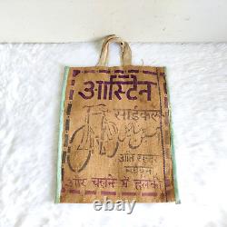 Vintage The Austin Bicycle Advertising Jute Bag Automobile Collectible Rare CL87