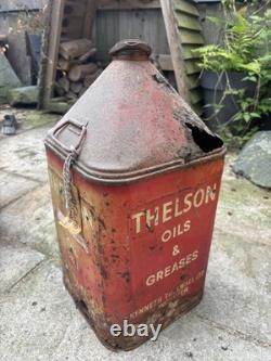 Vintage Thelson 5 Gallon Motor Oil Can Kenneth Thelwall Doncaster Rare